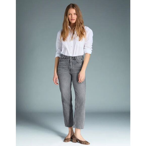 Rouje Paris Marais High Waisted Straight Leg Jean Black Vintage Wash 26 - Picture 3 of 8